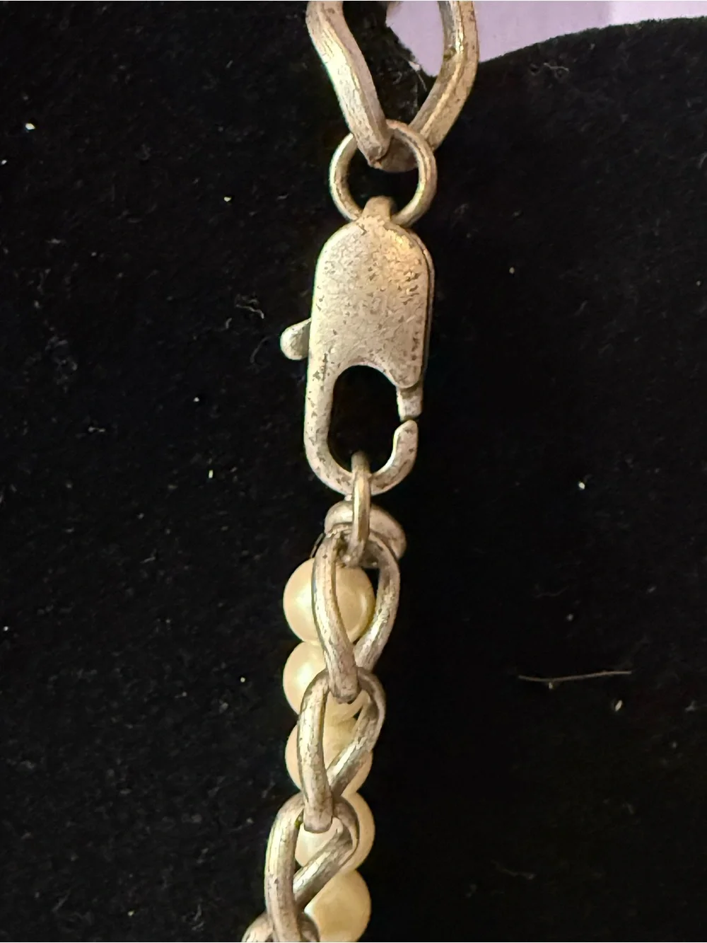 Silver-tone Multi-Strand Necklace faux pearl